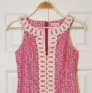 Lilly Pulitzer Preppy Pink Embroidered Shift Dress